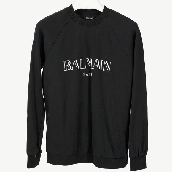 Balmain Black Cotton Logo-Print Sweatshirt - Picture 2 of 10